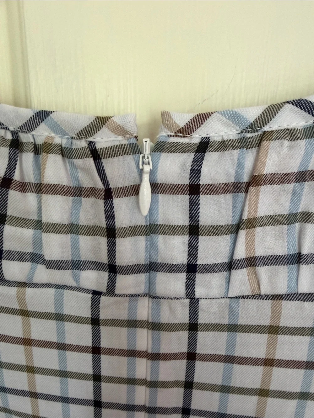 Bella Bliss Light Plaid Button-Shoulder Tunic - Blue & Tan Check